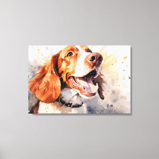 Arte de perro en acuarela feliz Impresión (Anverso)