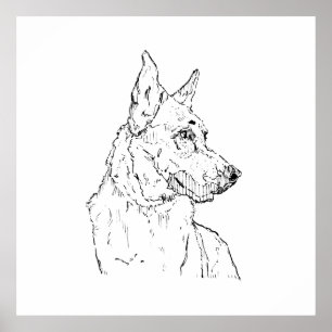 Arte de perro pastor alemán alsaciano