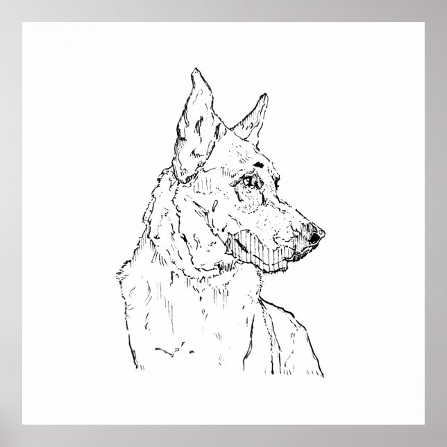 Arte de perro pastor alemán alsaciano (Frente)