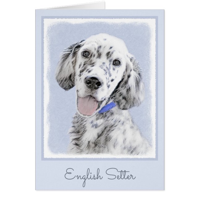 Arte de perro pintado azul Belton en inglés (Frente)