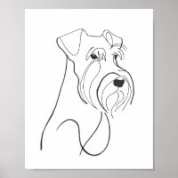 Arte de perro Schnauzer minimalista pintado a mano