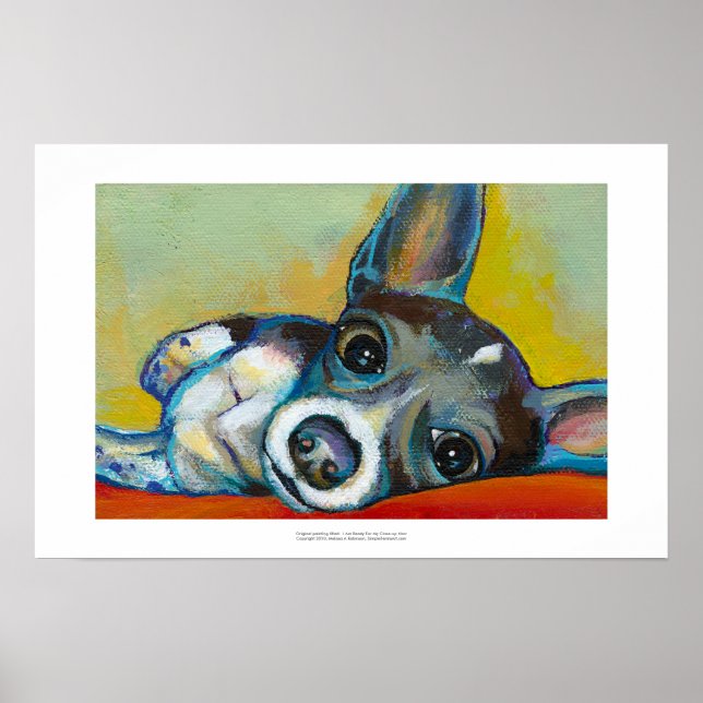 Arte de perros chihuahua - adorable retrato divert (Frente)