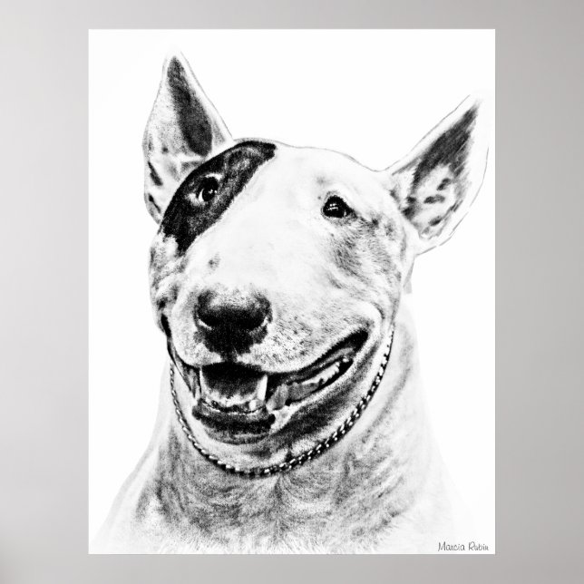 Arte de perros Cute Bull Terrier (Frente)