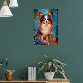 Arte de perros Papillon colorido