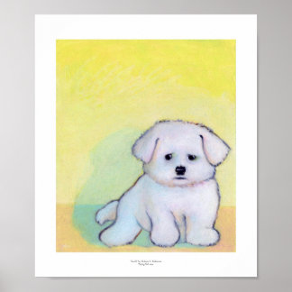 Arte de perros pequeños blancos dibujando adorable