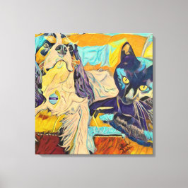 Arte de perros y gatos Personalizados en lienzo
