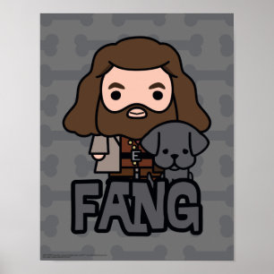 Arte de personaje de Hagrid y Fang de dibujos anim