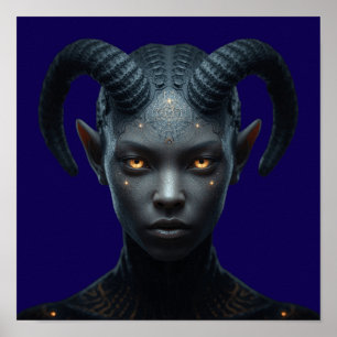 Arte de Personaje Tiefling Demonio de Fantasía Osc