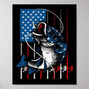 Arte de Pesca para Hombres Mujeres Bandera America