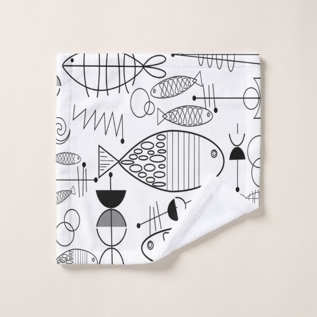 Arte de pescado moderno de mediados del siglo (Toallita)