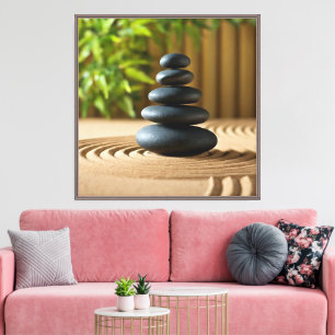 Arte de Piedras Negras Tranquilas Jardín Zen