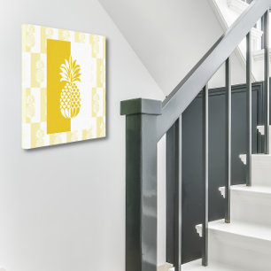 Arte de Piña Impresión en Lienzo Moderno Dorado