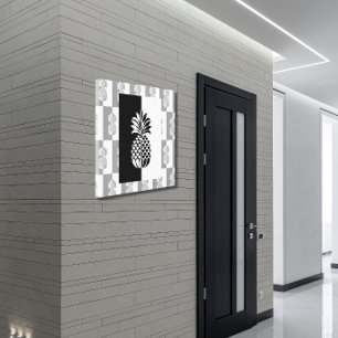 Arte de piña Negro y blanco moderno