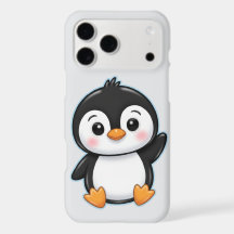 Arte de pingüino bebé adorable saludando