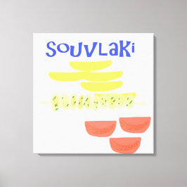 arte de pintar comida griega souvlaki