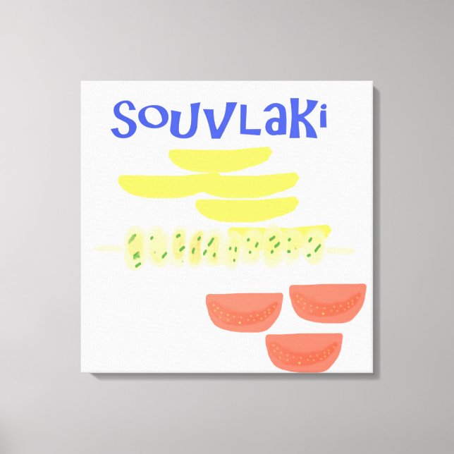 arte de pintar comida griega souvlaki (Anverso)