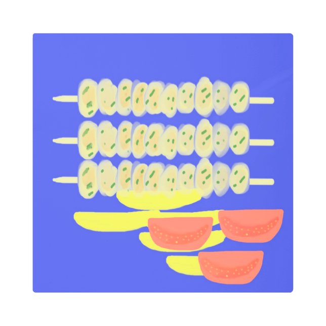 arte de pintar comida griega souvlaki (Anverso)