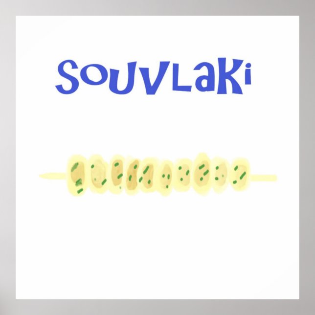 arte de pintar comida griega souvlaki (Frente)