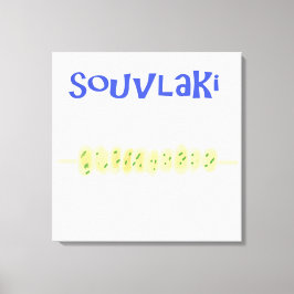 arte de pintar comida griega souvlaki