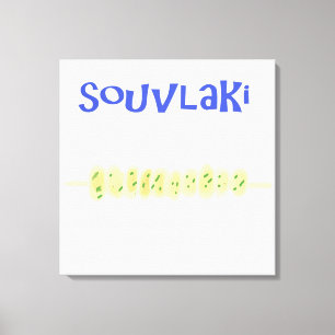 arte de pintar comida griega souvlaki