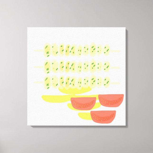 arte de pintar comida griega souvlaki (Anverso)