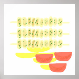 arte de pintar comida griega souvlaki