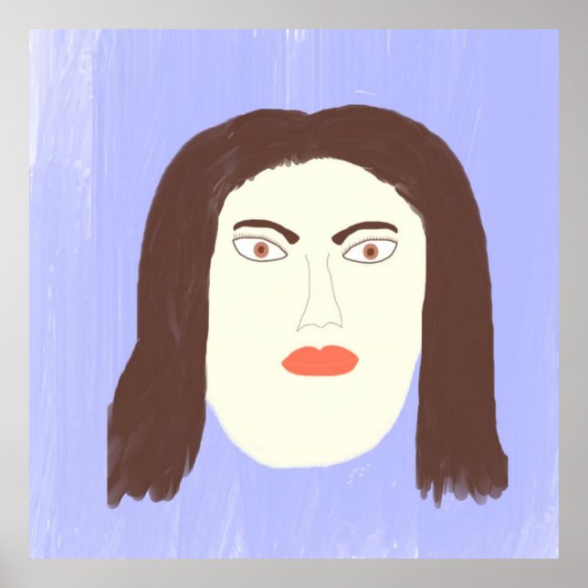 arte de pintura abstracta de cara chica (Frente)
