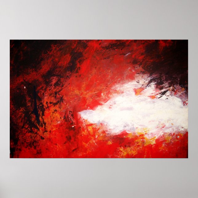 Arte de pintura abstracto moderno Imprimir rojo cr (Frente)