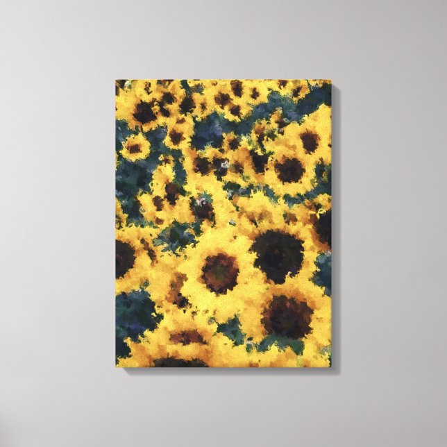 Arte de pintura al girasol - Lienzo envuelto (Anverso)
