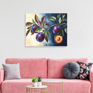 Arte de pintura al óleo de contraste de rama de ci