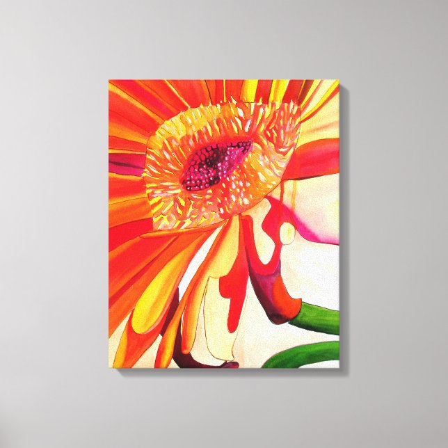 Arte de pintura de acuarela de flores de Gerbera r (Anverso)