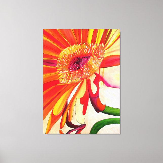 Arte de pintura de acuarela de flores de Gerbera r (Anverso)