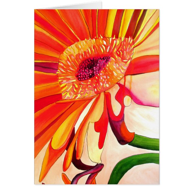 Arte de pintura de acuarela de flores de Gerbera r (Frente)