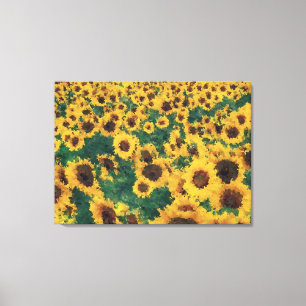 Arte de pintura de girasol vintage - Lienzo envuel