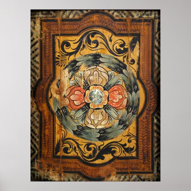 arte de pintura de madera medieval vintage antiguo (Frente)