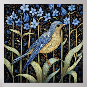 Arte de pintura de pájaros Bluebell