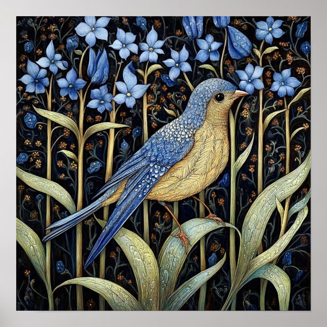 Arte de pintura de pájaros Bluebell (Frente)