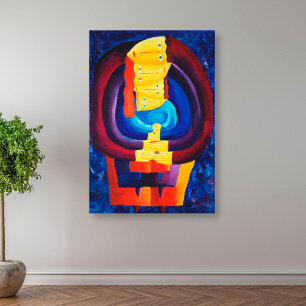 Arte de pintura de retrato moderno de familia junt