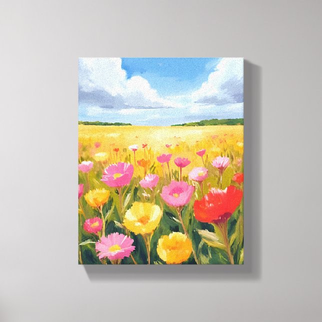 Arte de pintura paisajística de campo de flores (Anverso)
