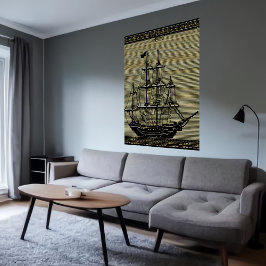 Arte de píxeles, barco de vela en el mar | Arte IA