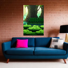 Arte de píxeles, bosque verde fresco | Arte IA