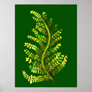Arte de planta de hoja de helecho verde