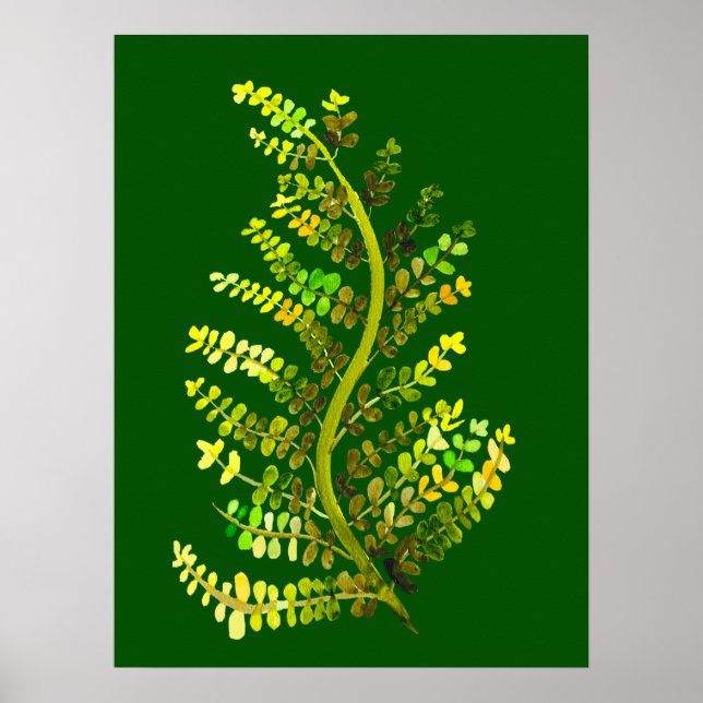 Arte de planta de hoja de helecho verde (Frente)