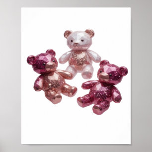 Arte de plata artístico TRES OSITOS BRILLANTES Tex