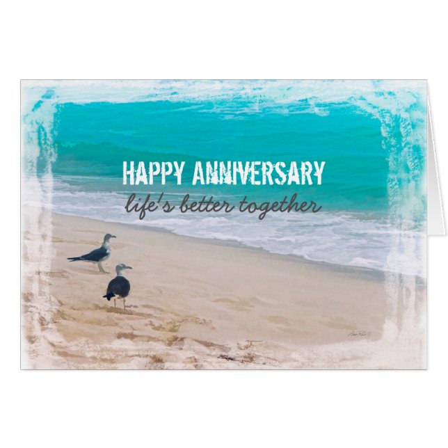 arte de playa tarjeta HappyAnniversay (Anverso (Horizontal))
