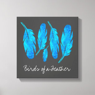 Arte de plumas de color azul boho acuático