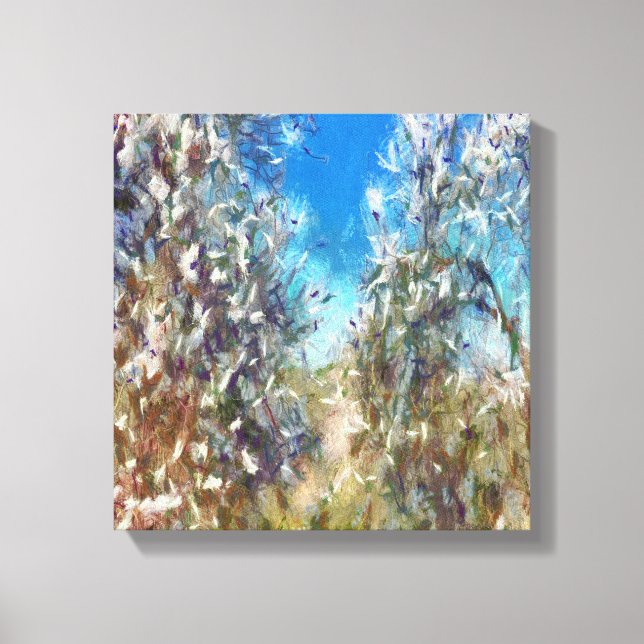 Arte de Pointillismo en árbol de almendras de prim (Anverso)