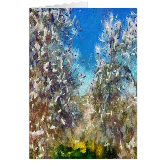 Arte de Pointillismo en árbol de almendras de prim (Frente)