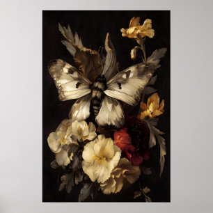 Arte de Polilla Barroca Oscura, Floral Gótico Acad