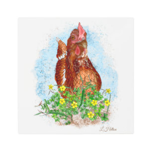 Arte de pollo dibujado a mano